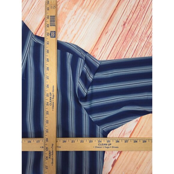 7 Diamonds Mens Blue Striped Button-Down Shirt XL - Picture 7 of 7